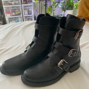 Rag & Bone Genuine Leather Biker Boots - Size 5 (EU 35)